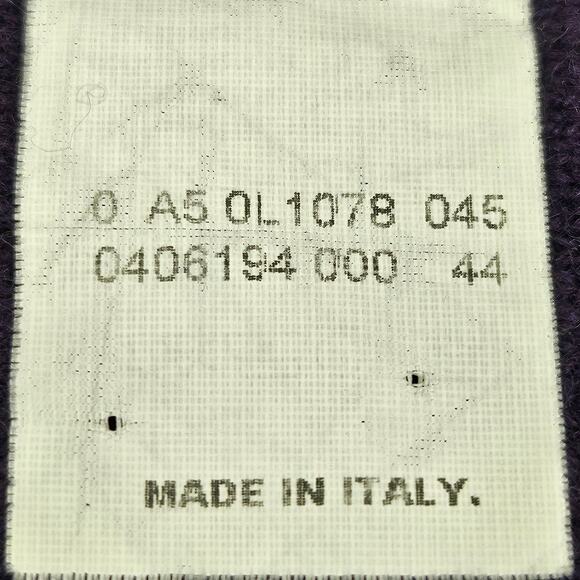 LES COPAINS VINTAGE CASHMERE PURPLE KEYHOLE SCARF – MADE IN ITALY – 36" SIZE 42 - Picture 5 of 9